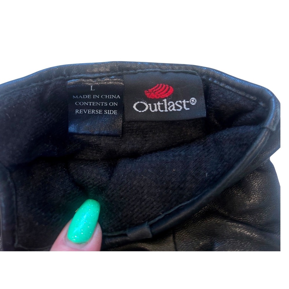 Swany Outlast Black Leather Gloves Womens Size Large Fleece Lined Winter Warm - Picture 6 of 6